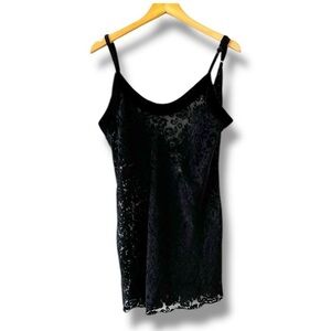 Victoria’s Secret Gold Label Velvet Burnout Chemise Black Rayon Women’s Size‎ L